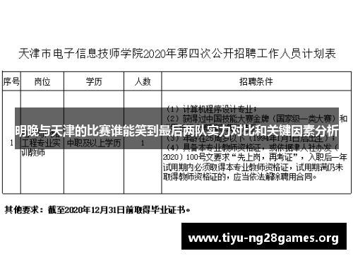 明晚与天津的比赛谁能笑到最后两队实力对比和关键因素分析